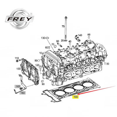 M274 W204 C180 Uszczelka pokrywy cylindra, 2740160020 Część uszczelki głowicy